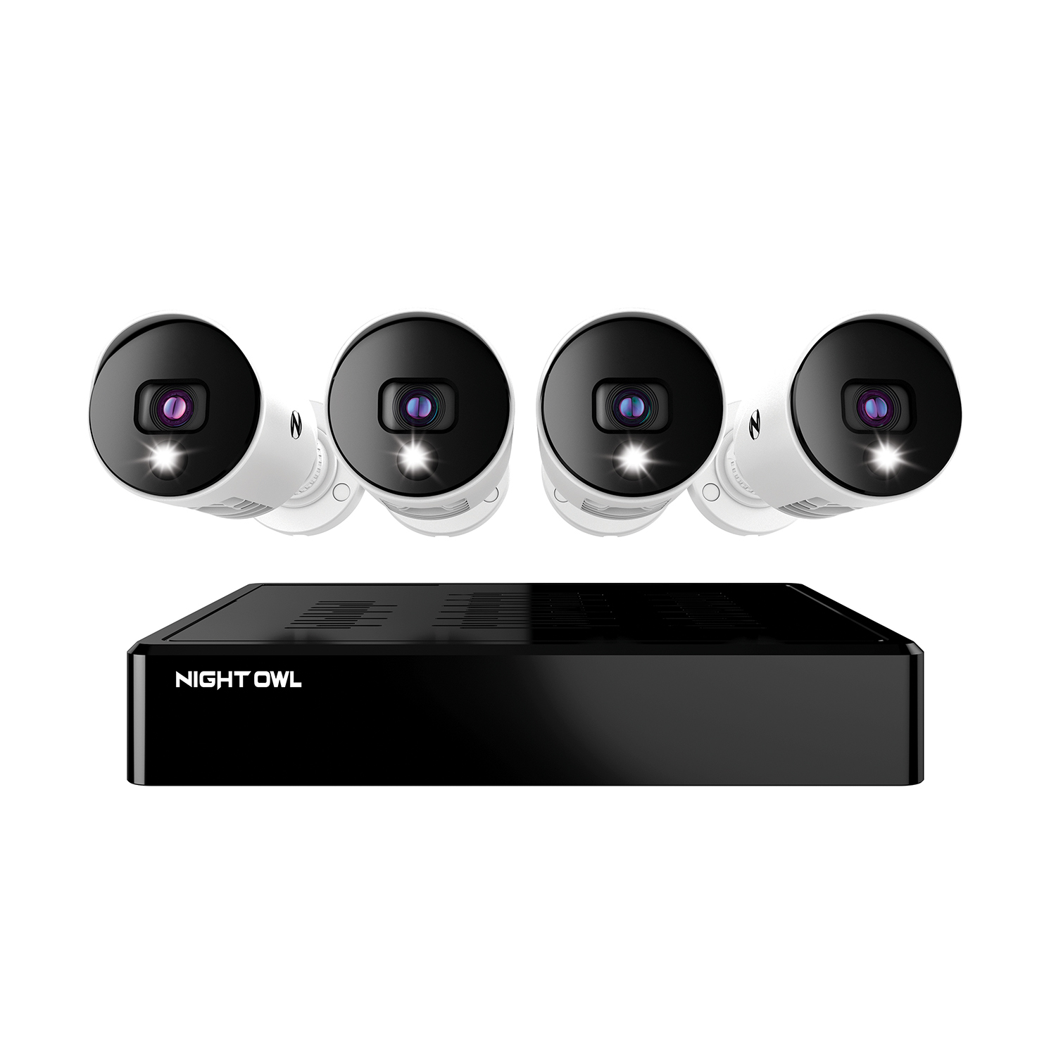 Night Owl Bluetooth 4 Channel 4K Wired DVR, 4 Wired Light Cameras & 1TB HDD - image 1 of 10