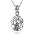 thumbnail image 1 of Night Owl Branch Clear Cubic Zirconia Moon .925 Silver Pendant Necklace, 1 of 6