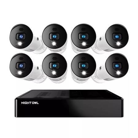Night Owl Expandable 8 Channel Wired Bluetooth DVR with 8 Wired 1080p HD Cameras