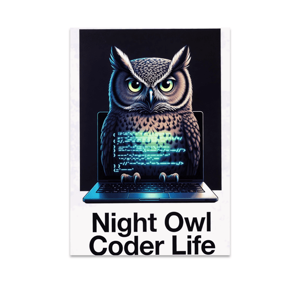 Night Owl Coder Life Poster Art - Programmer Enthusiast - 13x19 Poster Print