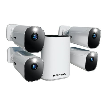 Night Owl Expandable Wi-Fi Security Hub with 64GB microSD Card and 4 Wire Free 1080p Deterrence Cameras