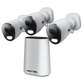 Night Owl Expandable Wi-Fi Security Hub with 64GB microSDand 3 Plug-In Wireless 4K Resolution Cams
