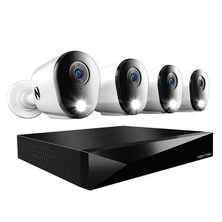 Night Owl 2-Way Audio 12 Channel DVR Security System with 1TB Hard Drive and 4 Wired 2K Deterrence Cameras