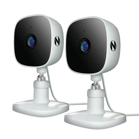 Night Owl - 2 Camera Indoor AC Powered Plug-In Wireless 1080p Security Cameras with 2-Way Audio - White