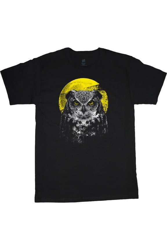 Night Owl Moon T-shirt Mens Graphic Tees Clothing Apparel