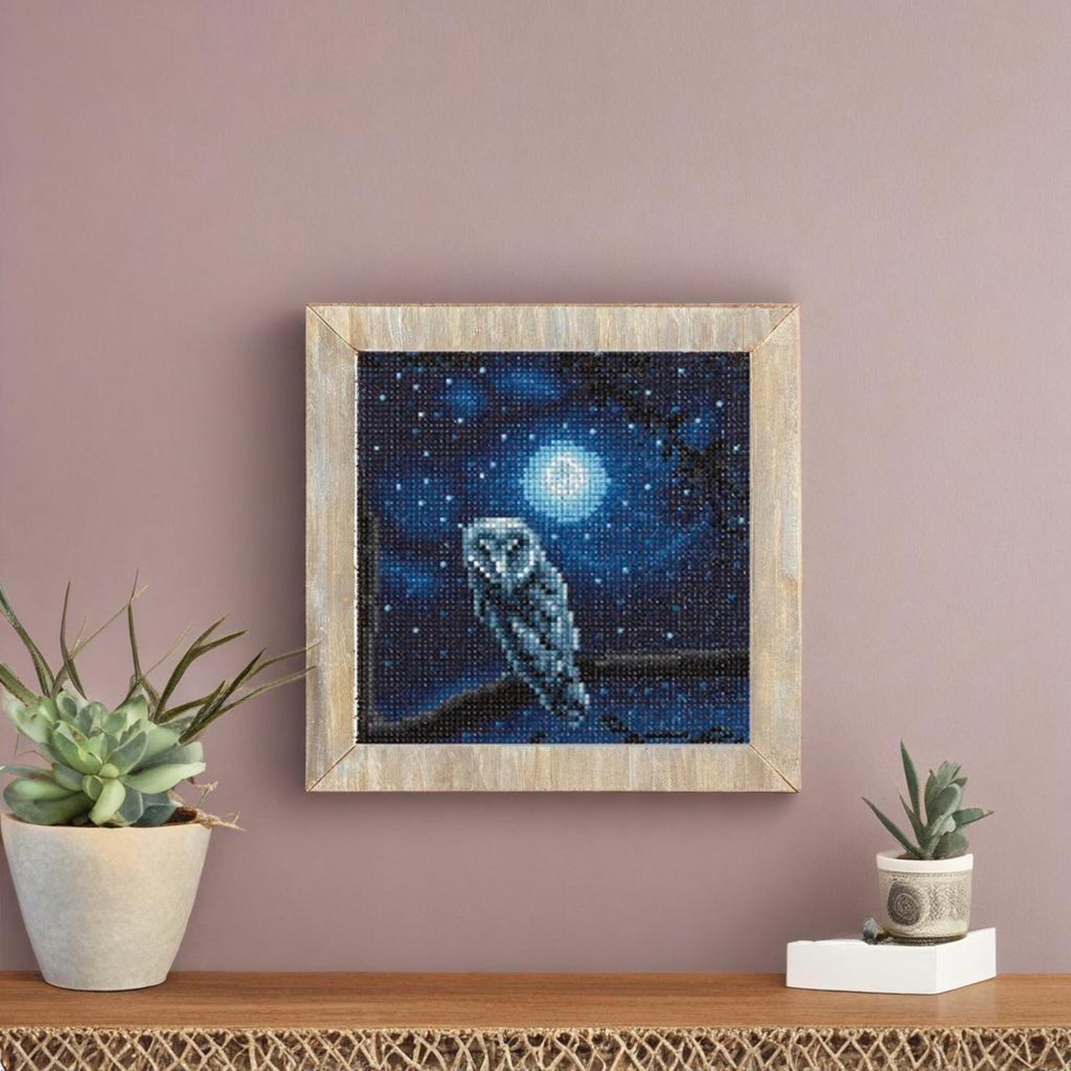 Night Owl Painting Diamond Art Kit by Make Market – Full Drill with Gems & Tools - 8" x 8" Canvas - 6 Pack