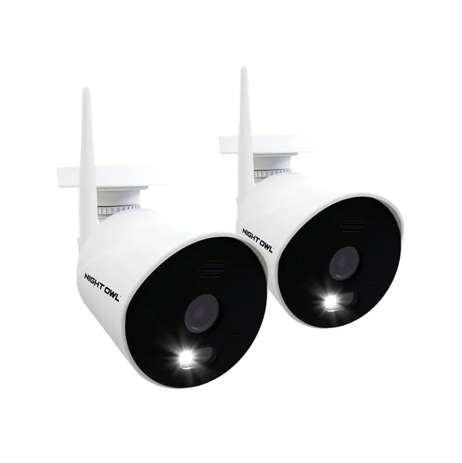 Night Owl Plug In Wireless 1080p Spotlight Cameras with 2 Way Audio and Audio Alerts and Sirens 2 Pack White