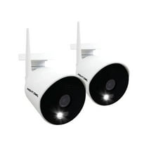 Night Owl Plug In Wireless 1080p Spotlight Cameras with 2-Way Audio and Audio Alerts and Sirens - 2 Pack - White