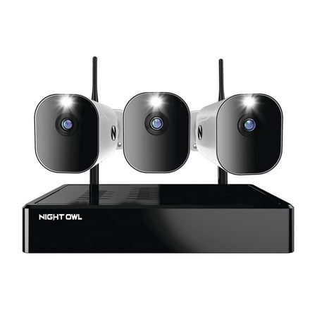 Night Owl Wi-Fi 1080p NVR with 1 TB HDD 3 Battery 1080p Wi-Fi Cameras with 2 Batteries per camera - WNIP2 Series
