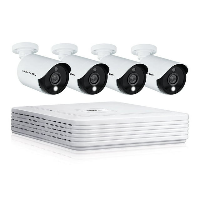 Night Owl Wired 4 Channel DVR with Pre-Installed 1TB Hard Drive and (4) 1080p HD Wired Spotlight Cameras