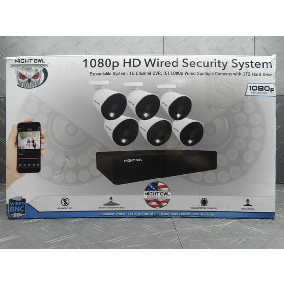 Night Owl16-Channel 1080p Wired DVR Security Camera System with 1TB Hard Drive
