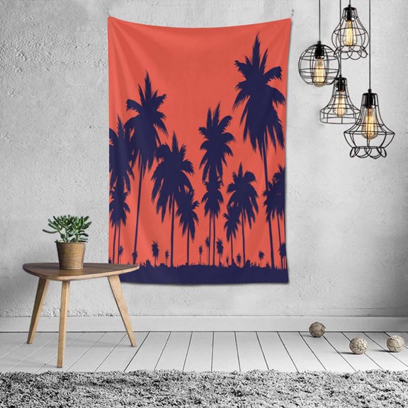 Night Palm Tree Tapestry Wall Hanging Aesthetic Tapestry Daily Decorative Abstract Pattern Tapestry for Living Room Bedroom Dorm, Large 60 x 80 Inches