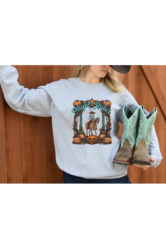 Night Rider Graphic Tee, Night Rider Halloween Shirt, Cowgirl Shirt, Retro Shirt, Country
