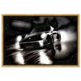 thumbnail image 1 of Night Run Racing Car Print Man Cave Canvas Wall Art by Notoriart, Gold Floater Frame, 54"x36", 1 of 7