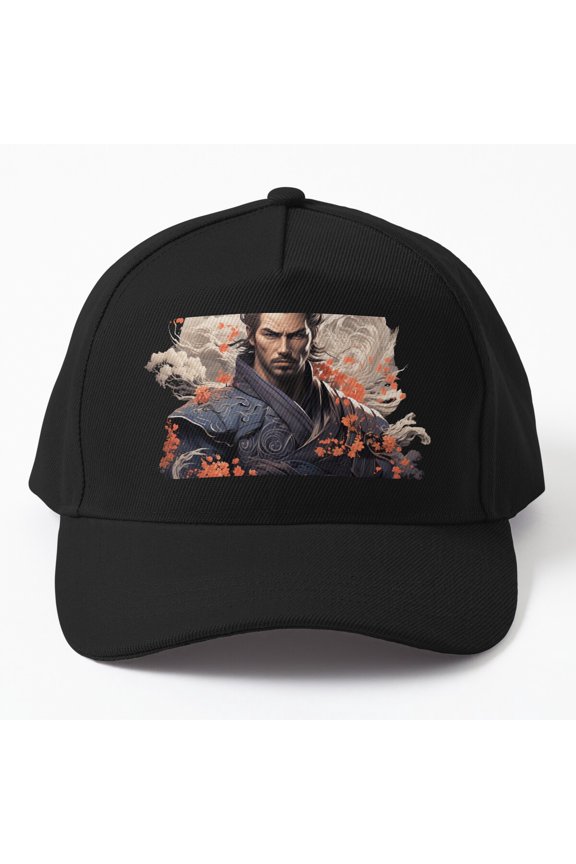 Night Samurai Baseball Hat, Japanese Warrior Drawing Graphic Design, Classic Everyday Cap