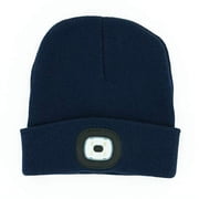 Night Scout Mens LED Rechargeable Beanie Cap, RedMens LED Rechargeable Beanie Cap, Navy
