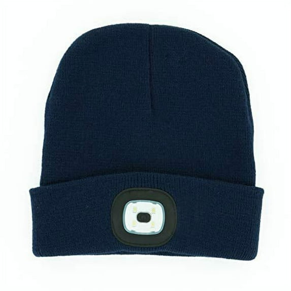 Night Scout Men's LED Rechargeable Beanie Cap, RedMen's LED Rechargeable Beanie Cap, Navy