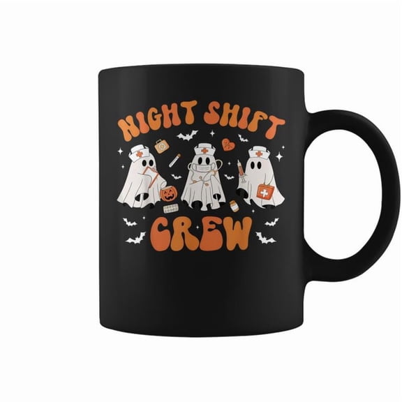 Night Shift Boo Crew Health Worker Halloween Ghost Nurse Coffee Mugs