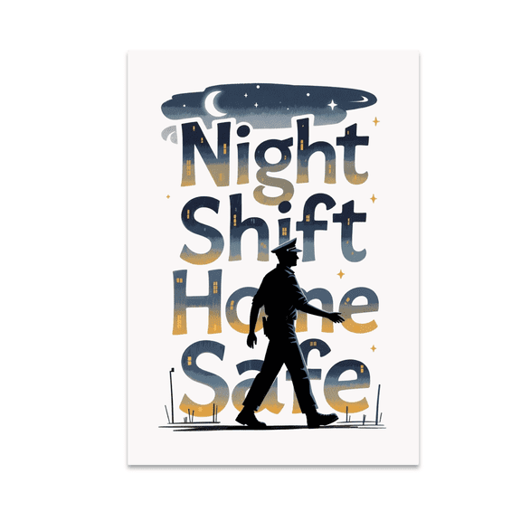 Night Shift Home Safe Return - Night Shift Worker - 13x19 Poster Print
