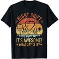 thumbnail image 1 of Night Shift It's Awesome What Day Is It CNA RN Gift Nursing T-Shirt, 1 of 4