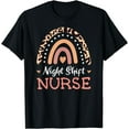 thumbnail image 1 of Night Shift Nurse Leopard Rainbow RN LPN CNA Women Nursing T-Shirt, 1 of 4