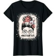 thumbnail image 1 of Night Shift Nurse Life Health Worker Womens Messy Bun Nurse T-Shirt, 1 of 3