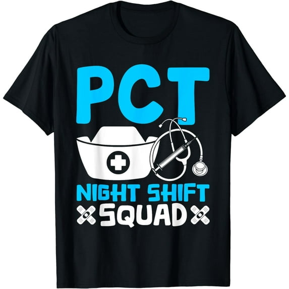 Night Shift Patient Care Tech Night Shift Worker Care Tech T-Shirt
