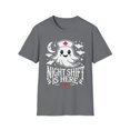 thumbnail image 1 of Night Shift is Here Ghost Halloween Nursing T-Shirt, 1 of 4
