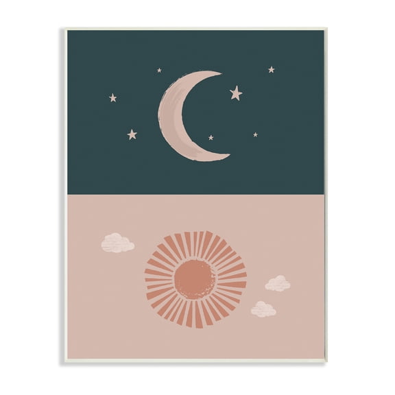 Stupell Industries Night Sky over Sunny Day Muted Tones,10 x 15,Designed by Lisa Whitebutton