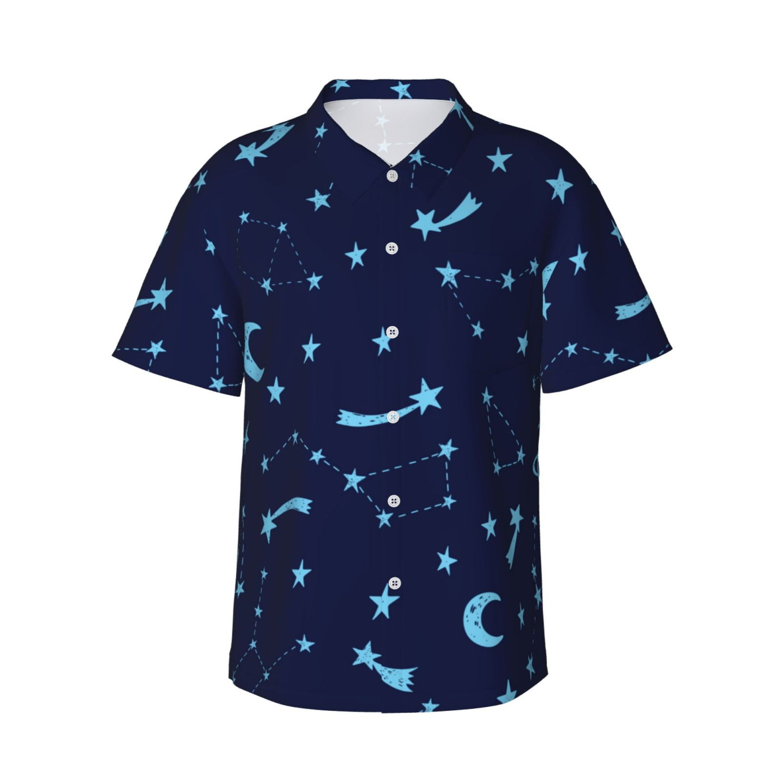 Relaxed bouclé short sleeve shirt - Night Sky