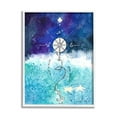 thumbnail image 1 of Night Sky Blue Ombre Ocean Waves Nautical Compass Anchor Coastal Painting Framed Art Print Wall Art, 1 of 5