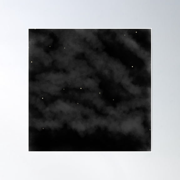 Night Sky Clouds Poster Wall Art, Modern Wall Decor, 30x30 UNFRAMED