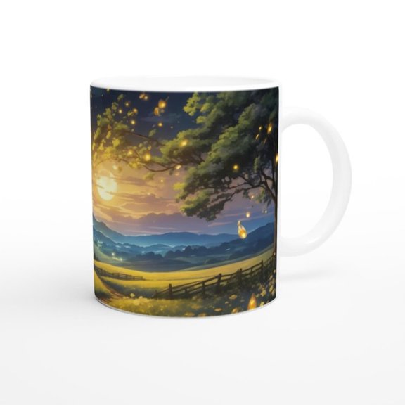 Night Sky Countrcene Mug - Ceramic Coffee Cup, Perfect Gift Nature Lovers.