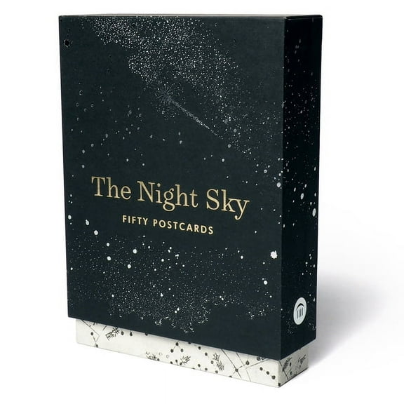 The Night Sky: Fifty Postcards (50 Designs; Archival Images, NASA Ephemera, Photographs, and More in a Gold Foil Stamped, (Hardcover)