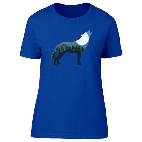Night Sky In A Wolf Silhouette Tee Men's -Image by Shutterstock