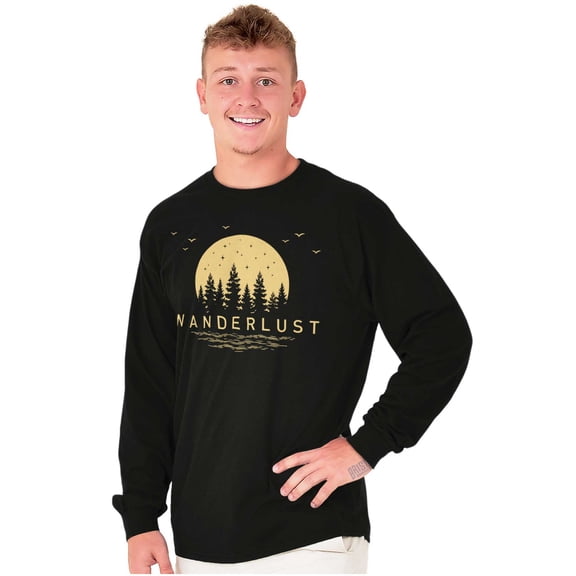 Night Sky Moon Outdoor Wanderlust Long Sleeve TShirt Men Women Brisco Brands M
