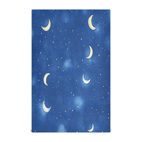 Night Sky Moon Pattern Kitchen Towels Set of 4 Tea Towels for Kitchen Decorative Waffle Dishcloths 28x18in