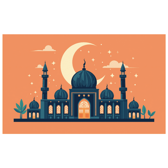 Night Sky Mosque Silhouette Eid Celebration Backdrop Banner Starry Decoration Islamic Festive Holiday Party Ramadan Mubarak Decor Photography Props