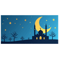 thumbnail image 1 of Night Sky Mosque Silhouette Eid Celebration Backdrop Banner Starry Decoration Islamic Festive Holiday Party Ramadan Mubarak Decor Photography Props, 1 of 7