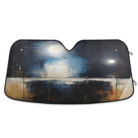 Night Sky Oil Paint Car Windshield Sun Shade Foldable Car Front Window Visor Heat and UV Protection 53x23.5