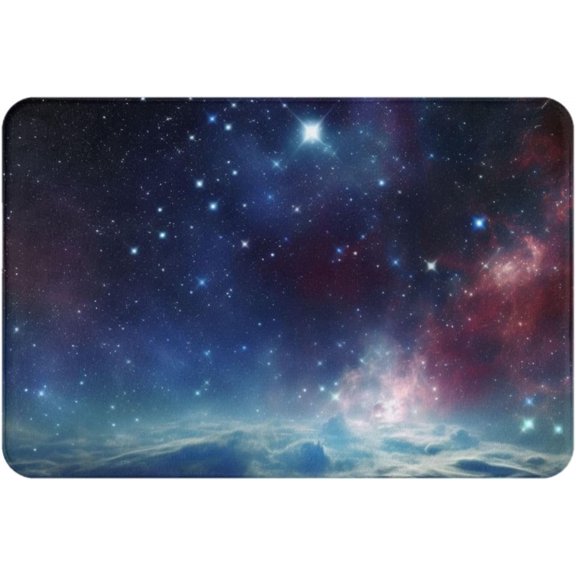 Night Sky Outer Space Doormat 16 x 24 Inch Non-Slip Absorbent Soft Washable Floor Mat Rug for Kitchen Bedroom Bathroom Decor