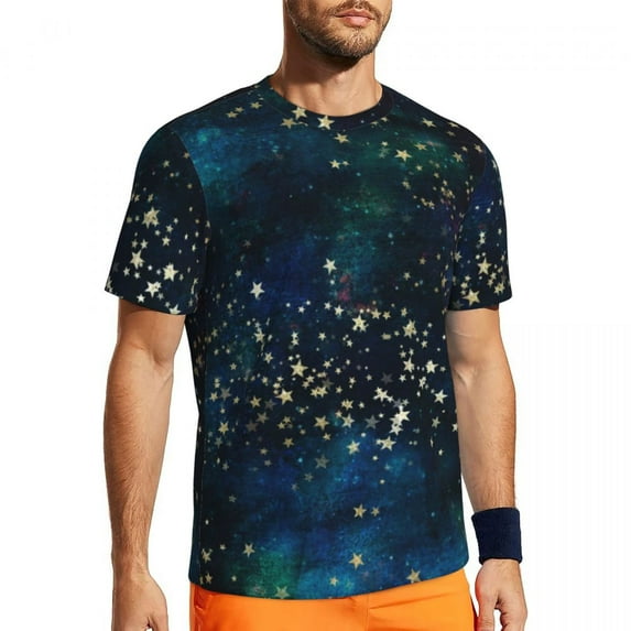 Night Sky Print T-Shirt Men Fashion Orion Nebula Streetwear Gym T Shirts Breathable Summer
