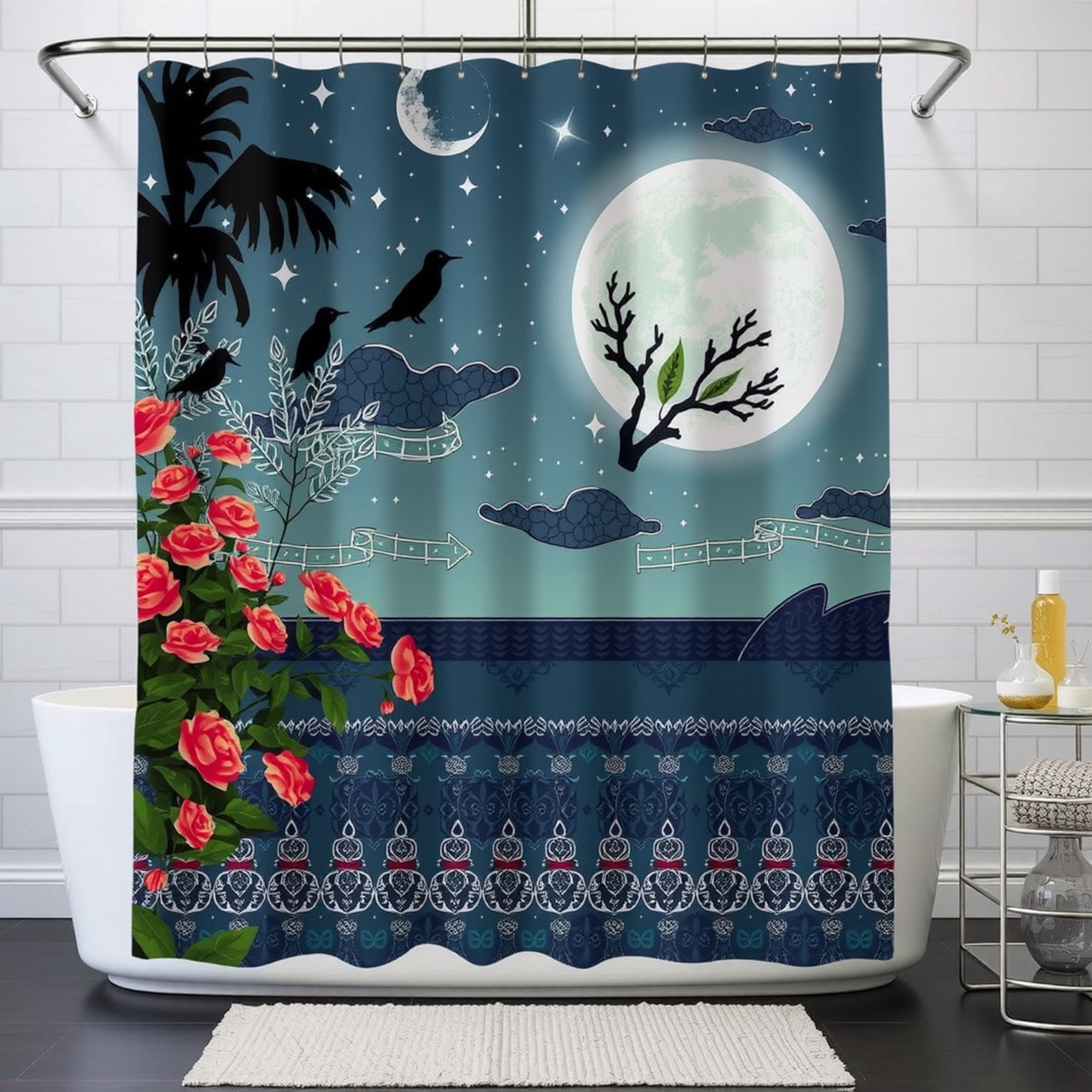 Moonlit Cascade Shower Curtain NCU0DQQ0236