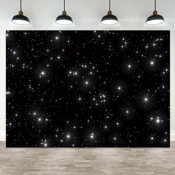 Night Sky Stars Backdrop Universe Space Starry Galaxy Photography Background Glitter Nebula Milky Way Boy Girl Birthday Baby Shower Wedding Party Decorations Banner Photo Booth Prop