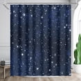 thumbnail image 1 of Night Sky Stars Shower Curtain Blue Starry Space Galaxy Universe Pattern Bathroom Home Decor Waterproof Polyester Fabric 60Wx72L Inch with 12 Pack Plastic Hooks, 1 of 5