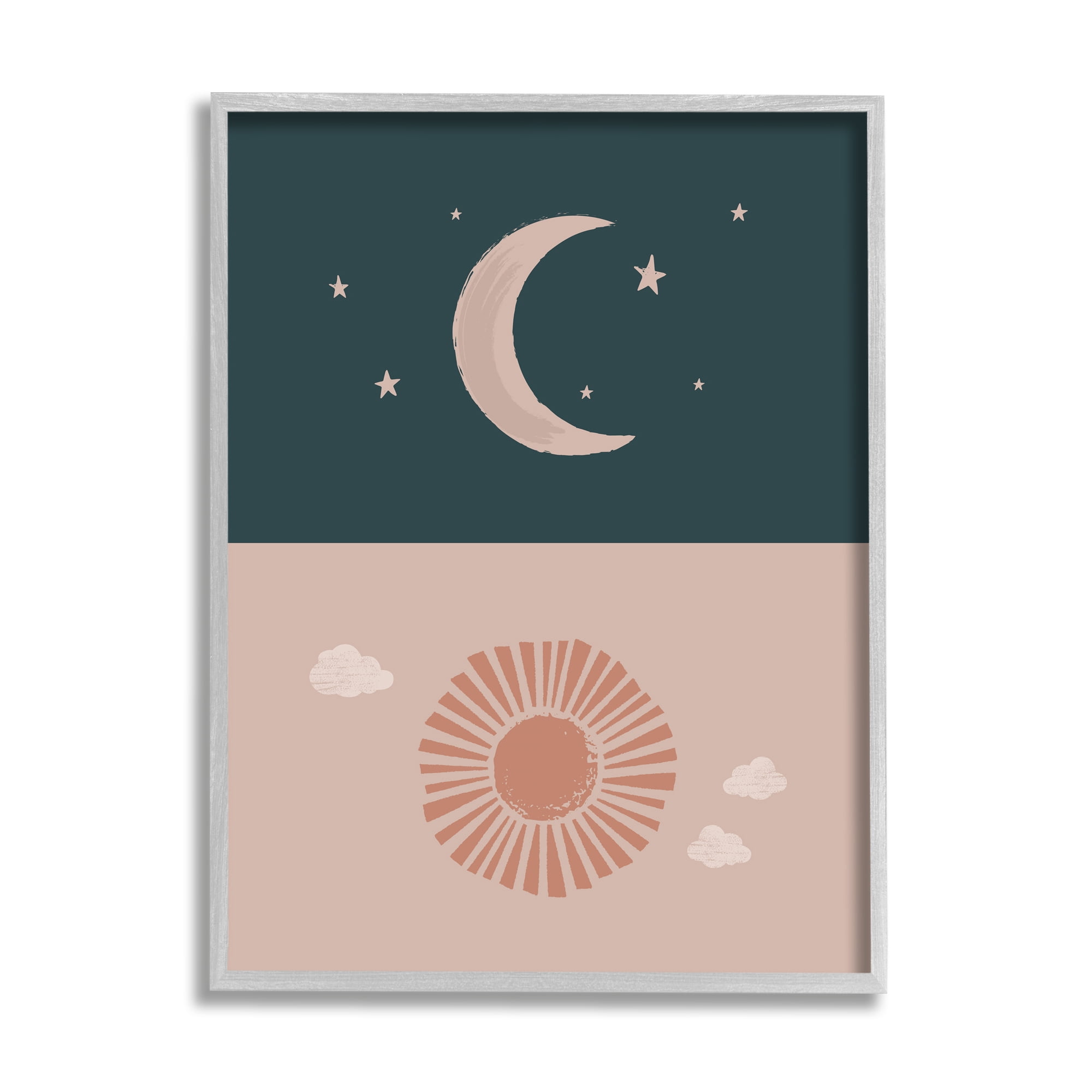 Night Sky over Sunny Day Muted Tones 11 in x 14 in Framed Painting Art Prints, by Stupell Home Décor