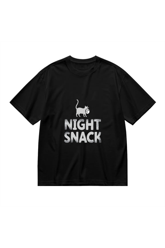 Night Snack, Cat Moon Print, T Shirt for Men, Vintage Graphic Tees Men, 23806785,S