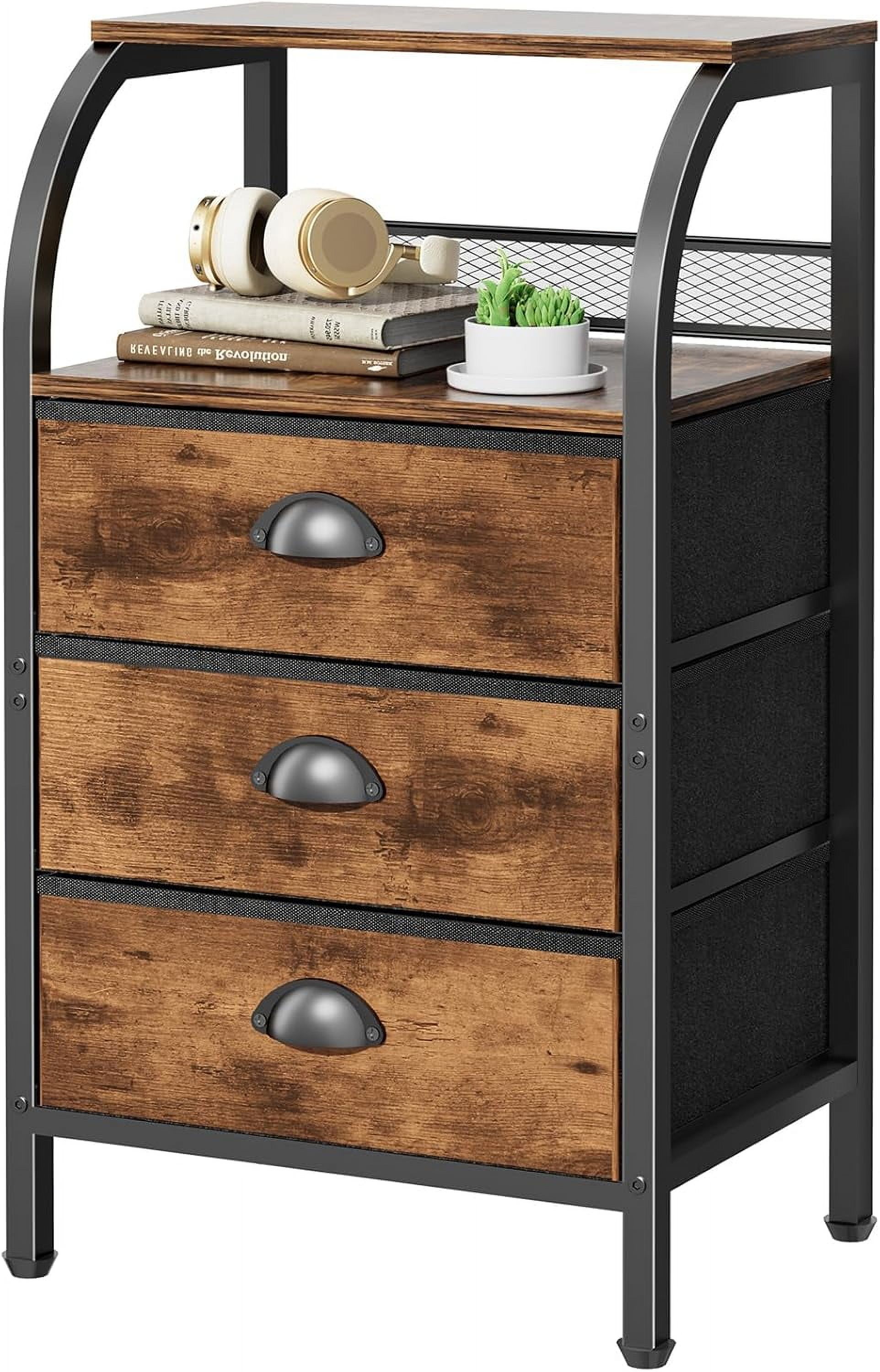 Night Stand Bedside Table Drawer Storage Cabinet Side Table Dresser for ...