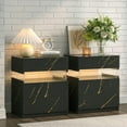 thumbnail image 1 of Night Stand Set 2 LED Nightstands for Bedroom Set of 2 Modern Bedside Table with 3 Drawers End Side Table, 1 of 16