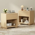 thumbnail image 1 of Night Stand Set 2, Nightstand with Charging Station, Modern End Table with Drawers, Bed Side Tables Set of 2 for Bedroom Living Room Sofa Couch Office(Wood Color), 1 of 10
